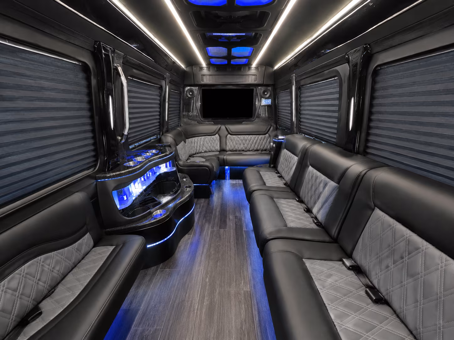 mission 30 passenger party bus interior